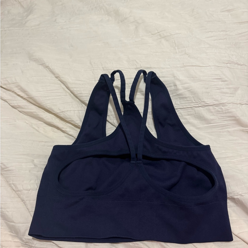 Luna Peak Blue Sports Bra Racerback Design